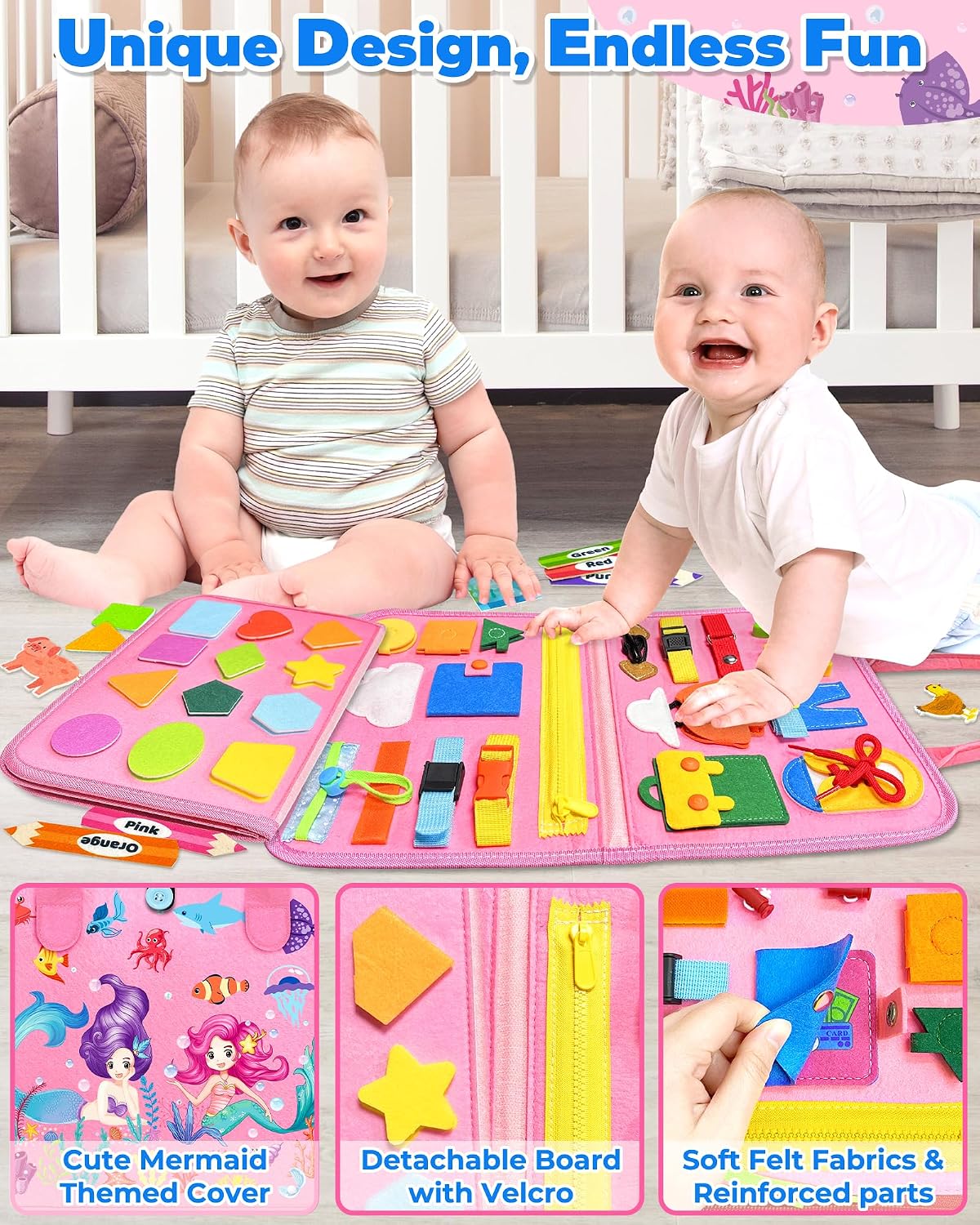 Busy Board Montessori Toys for Toddler Boy Birthday Gifts Busy Book | Sensory Toys, Airplane Car Travel Toy, Learning