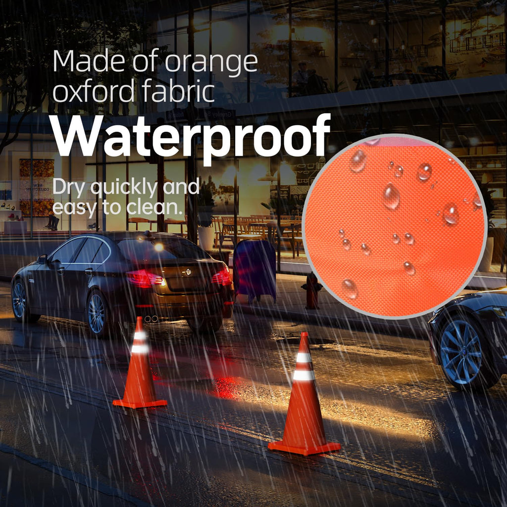 4 Pack 28 Inch Collapsible Traffic Cones, Orange Safety Cones | Collapsible 28-in orange cones with reflective