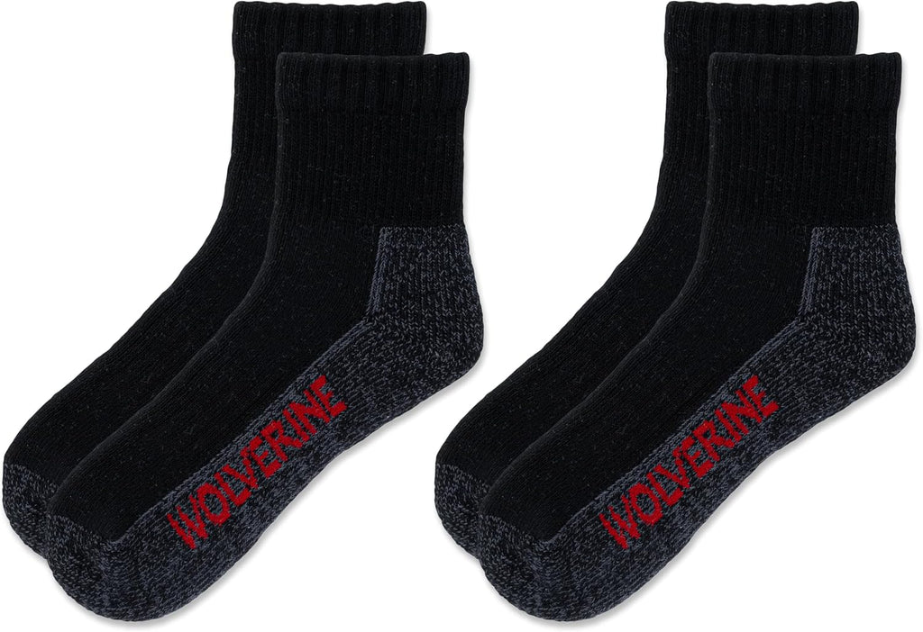 Men's Steel Toe Cotton Work Boot Ankle Socks - 2 Pairs - Durable Cushioning