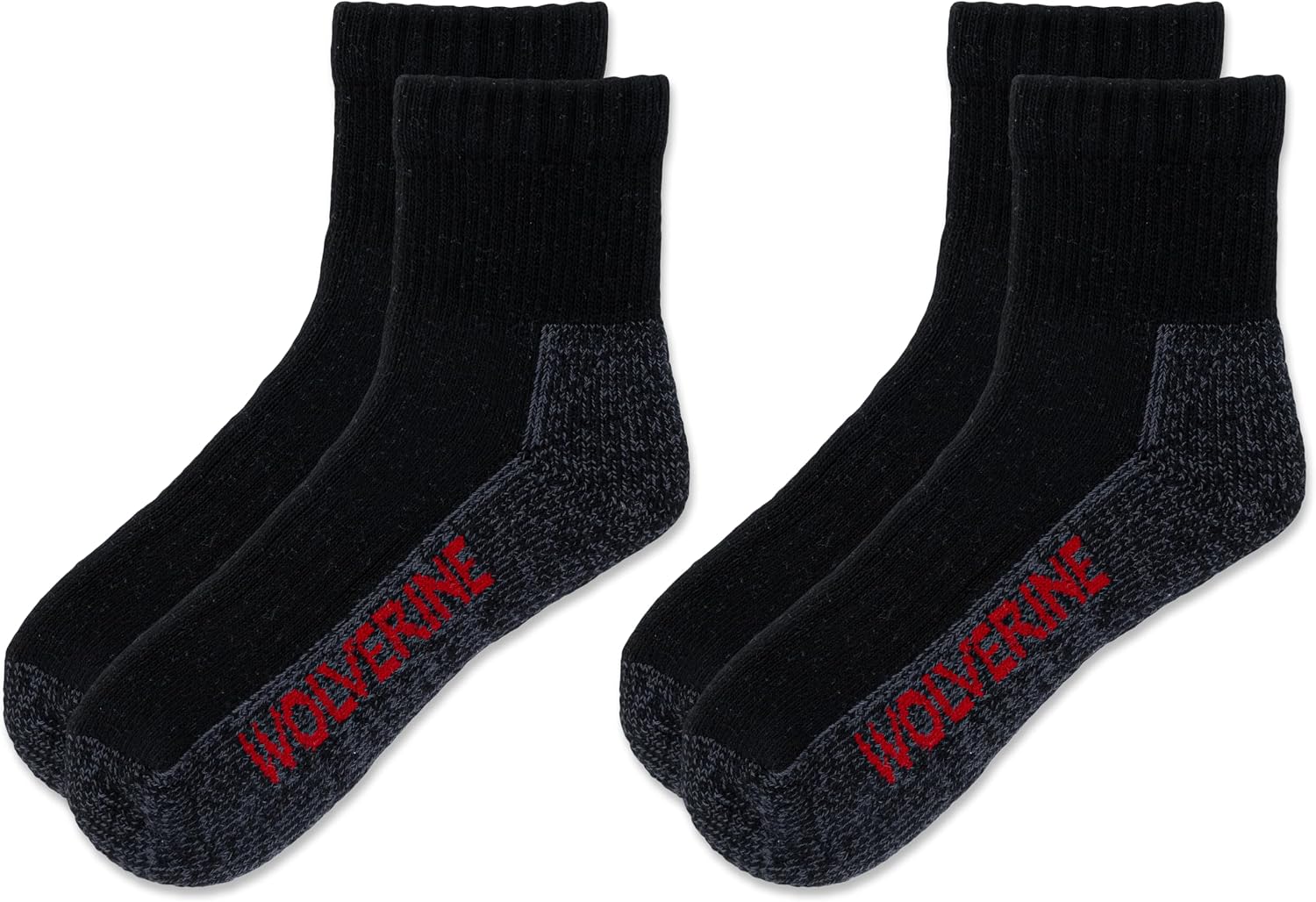 Men's Steel Toe Cotton Work Boot Ankle Socks - 2 Pairs - Durable Cushioning