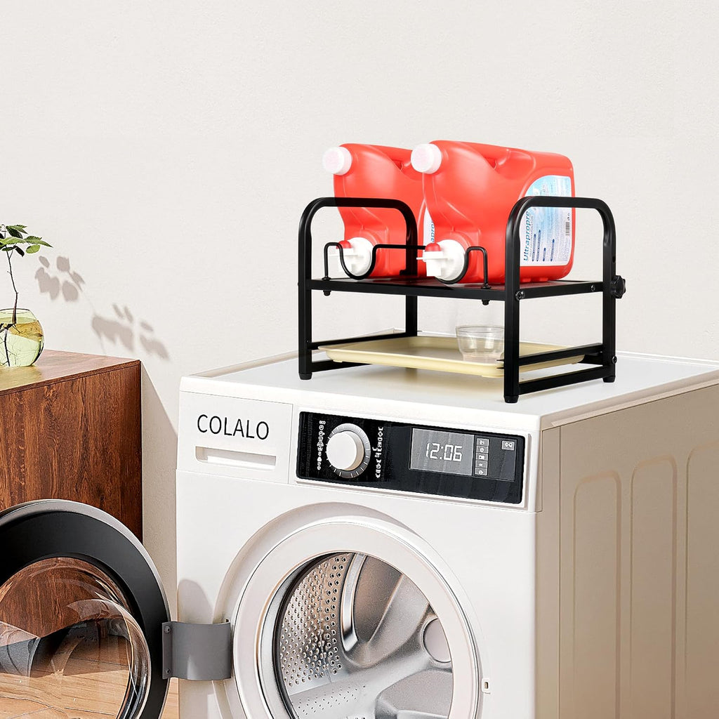Laundry Detergent Holder & Laundry Detergent Soap Dispenser - Liquid Laundry Detergent Organizer with Drip Tray &