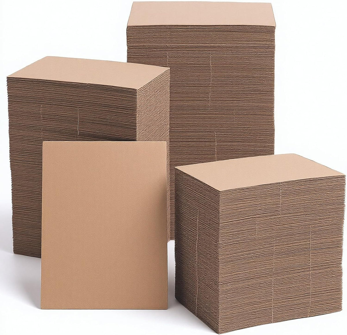 300 Packs Brown Corrugated Pads, 4.72x3.54 Inch Flat Cardboard Sheets