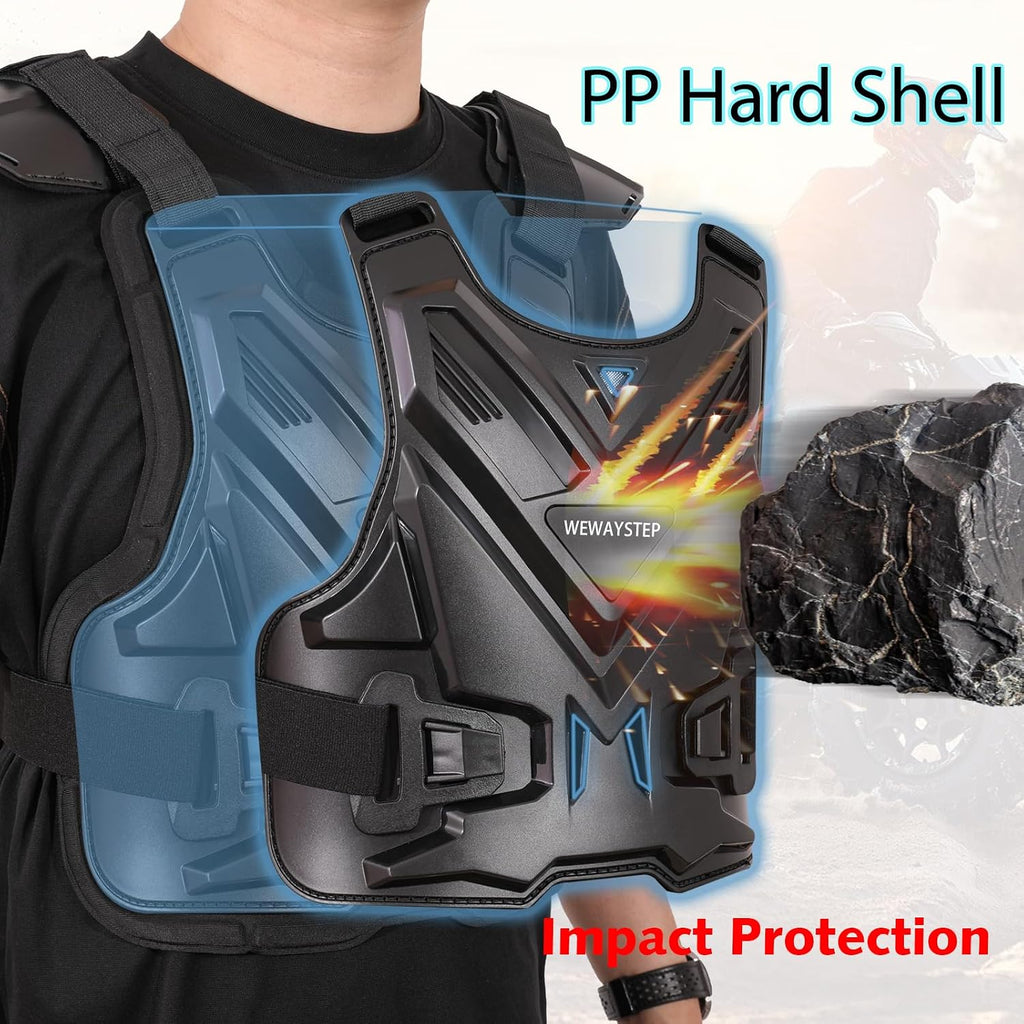 Motorcycle Chest Protector Body Armor Vest, Dirt Bike Gear | Adult Chest Armor Body Guard Vest, Mens Back Protection