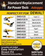 N097696 (10-Pack) Carbon Brushes, Carbones para DeWALT DWE4120 DWE4011 DWE4012 DWE4100 Angle Grinder Replacement - Askoppo
