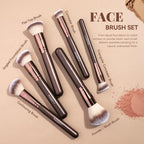 Makeup Brushes 15 Pcs Makeup Brush Set for Foundation, Concealer, Contour, Blending, Blush, Eyeshadow Brushes with