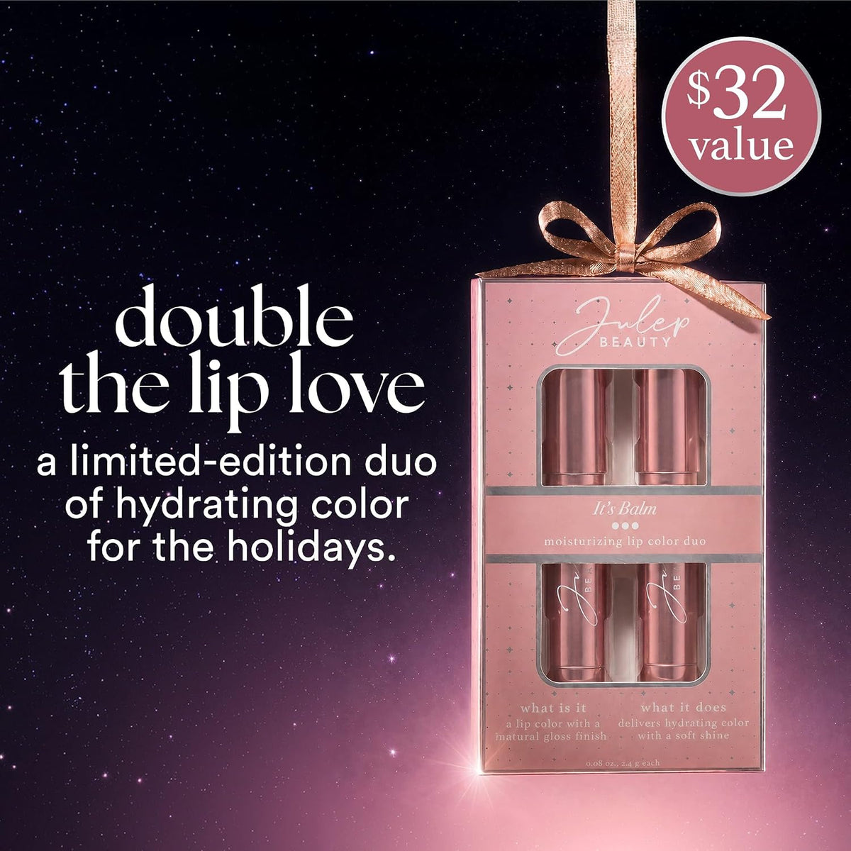 It's Balm Moisturizing Lip Crayon 2PC Set, Vintage Mauve, Brandy Wine