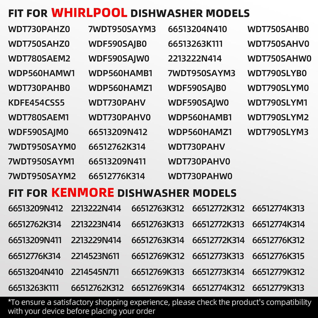 WDT730PAHZ0 Dishwasher Top Rack Adjuster Parts for Whirlpool WDT750SAHZ0