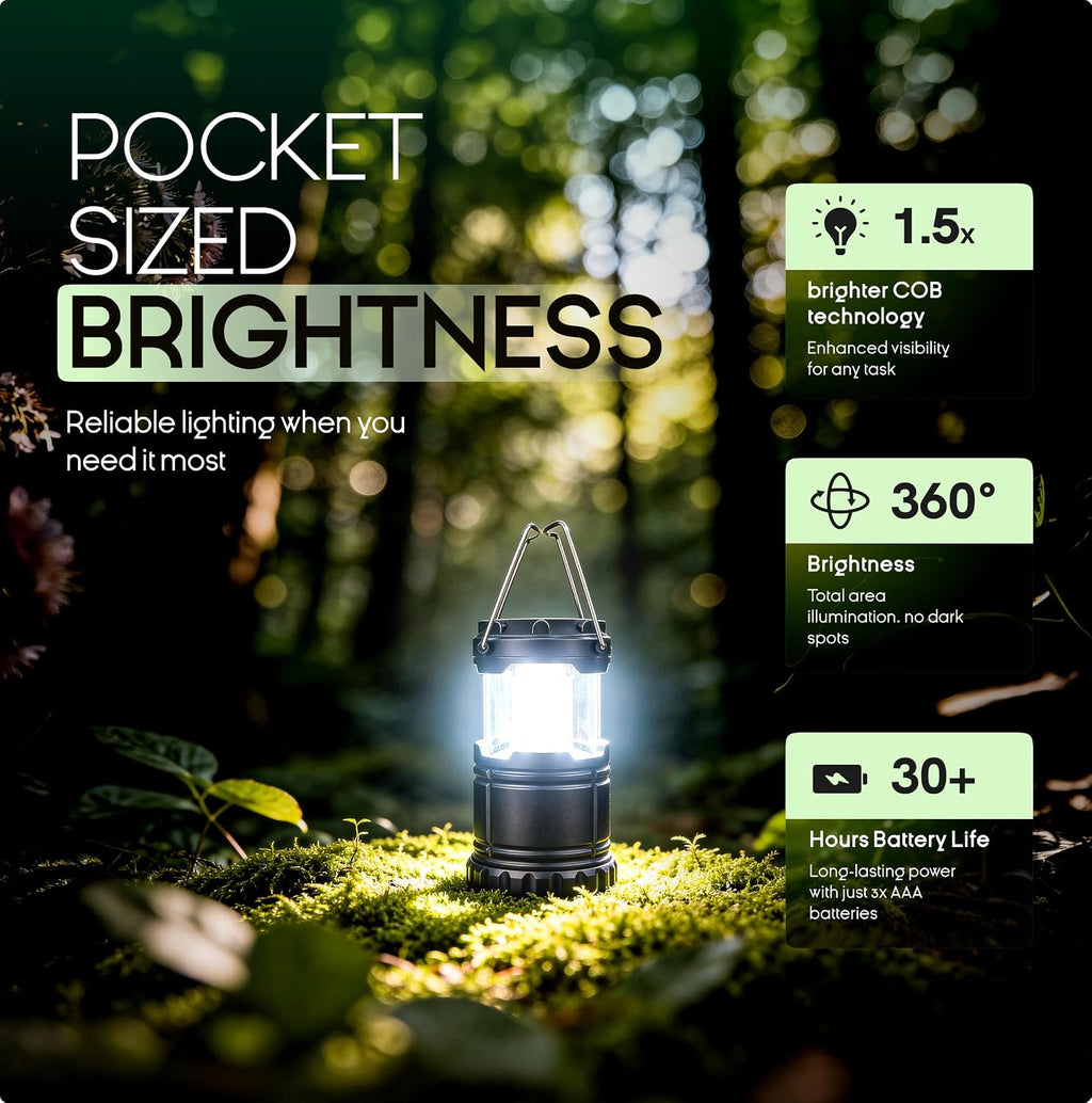 Camping Lights Lantern Flashlights, Battery Powered Operated Lamp Lanterns for Power Outages, Camping Essentials
