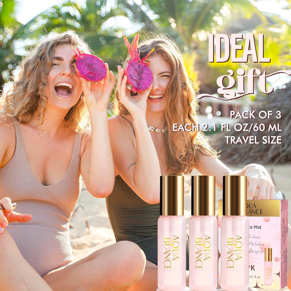 Body Spray for Women, Body Fragrance Mist Gift Set, 3-Pack, Each 60ml/2.1 FlOz, Travel Size Three Scents, Womens Body