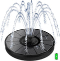 Solar Fountain with 2000 mAh Battery Backup Works in Cloudy, Glass Solar Powered Bird Bath Fountains with 7 Nozzles