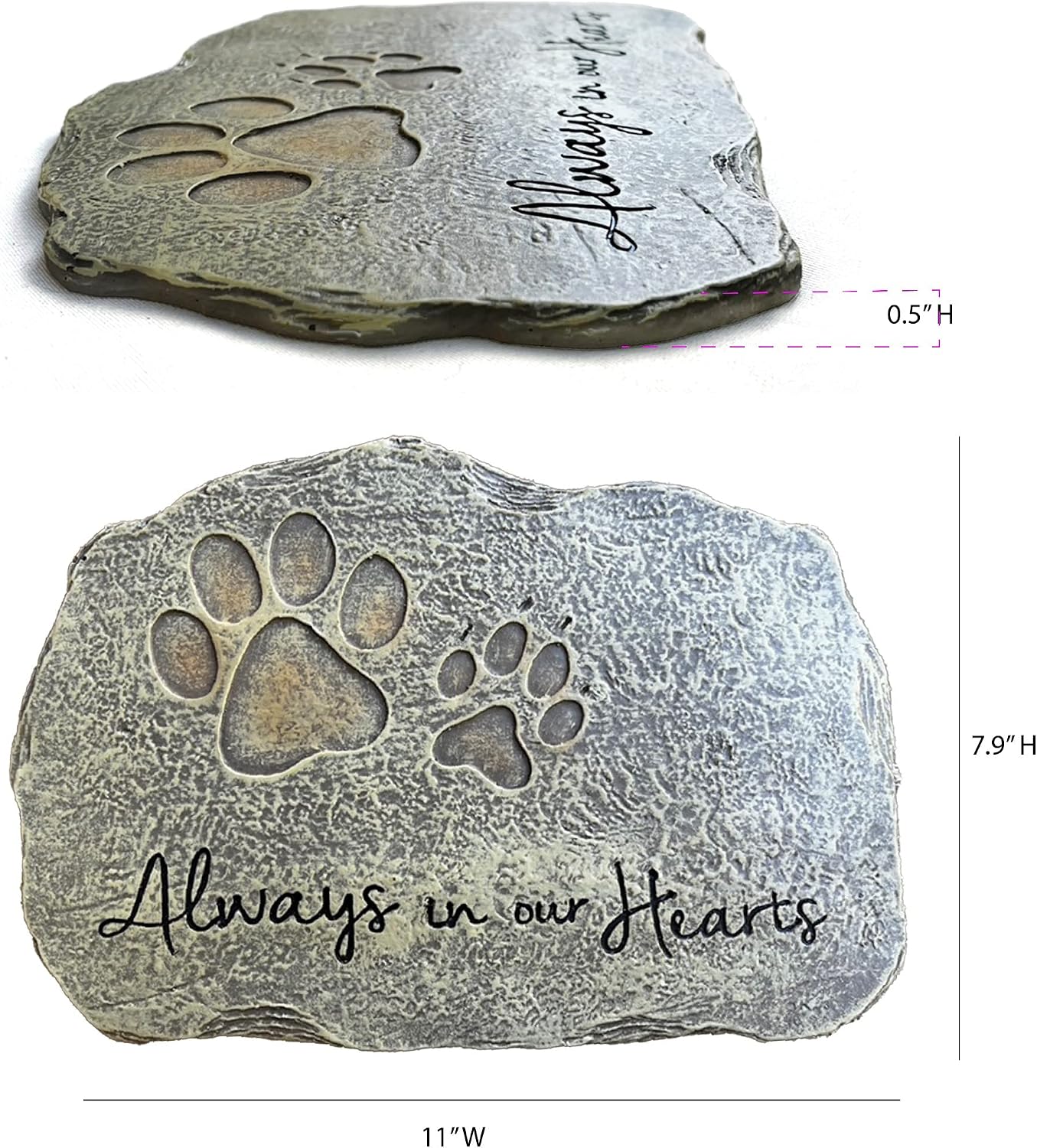 Pet Memorial Stone - Cat or Dog Grave Marker - Durable Waterproof Garden Memorial Stone for Indoor and Outdoor Use