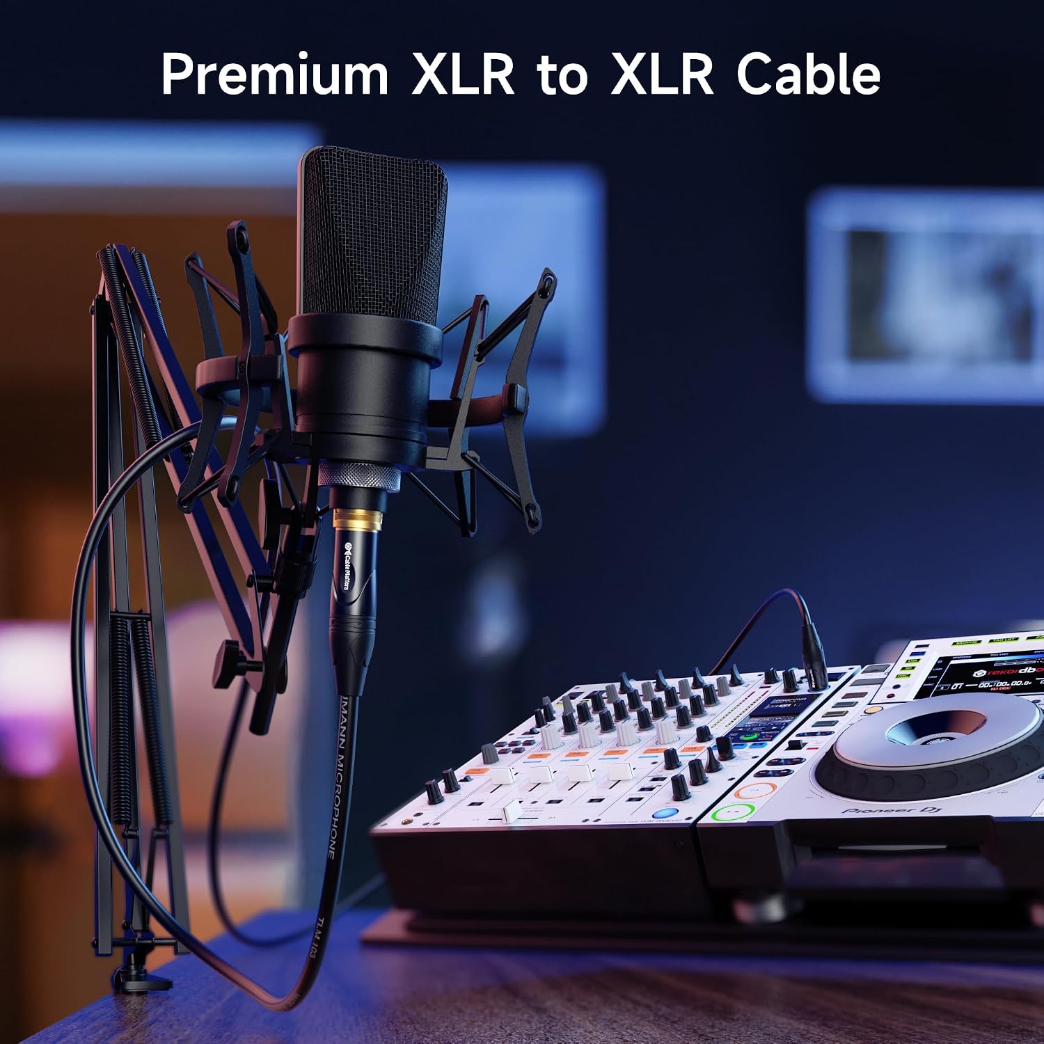 2-Pack Premium XLR to XLR Cable, Microphone Cable, M-F, 25ft | Mic Cable, Male to Female, 21 AWG Oxygen-Free Copper