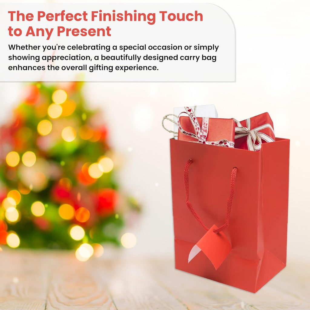 Novel Box Red Gift Bags with Handles 10 Pack 8x4x10 Inches