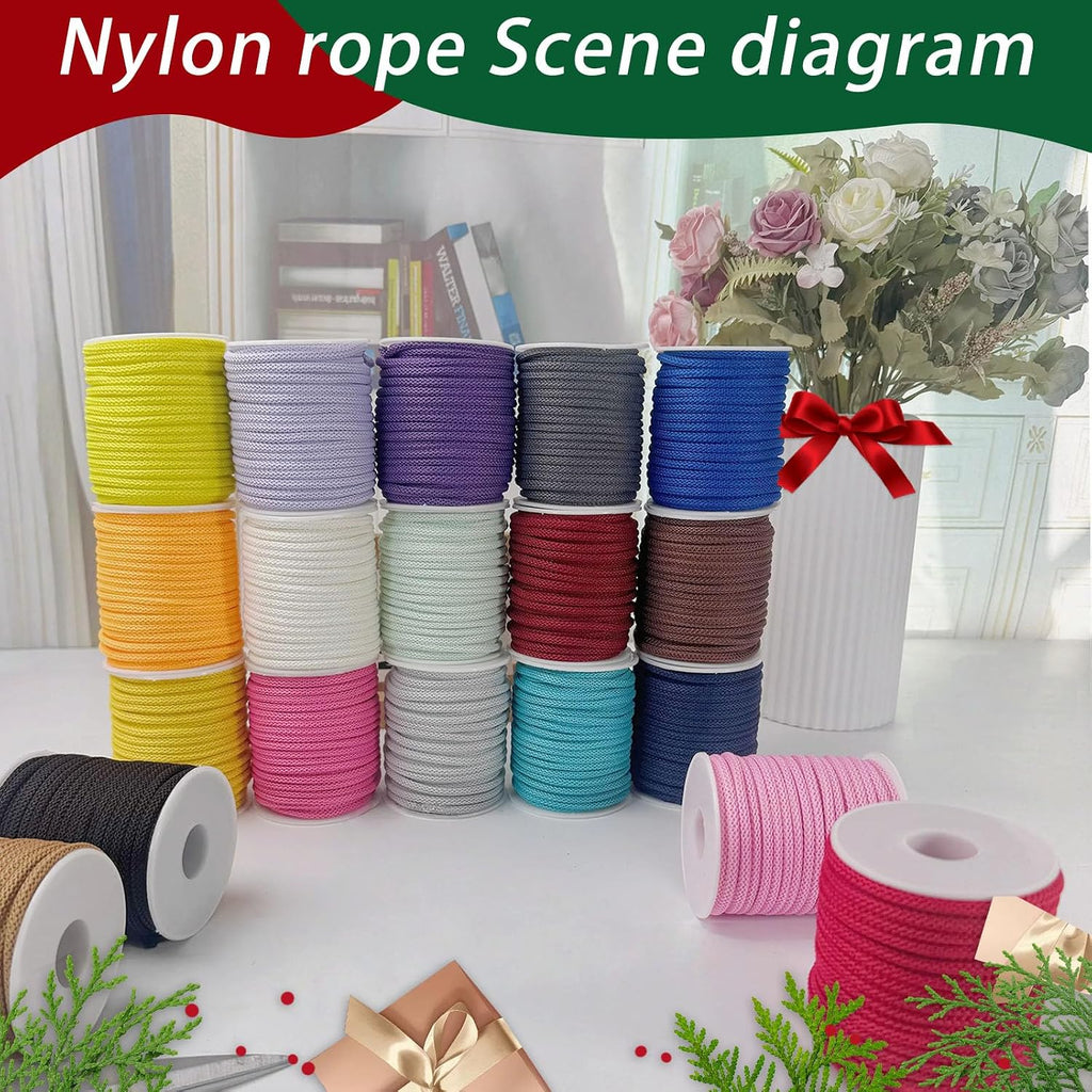 1/8 inch Nylon Rope Utility Poly Cord for Clothes Line 20 Yards
