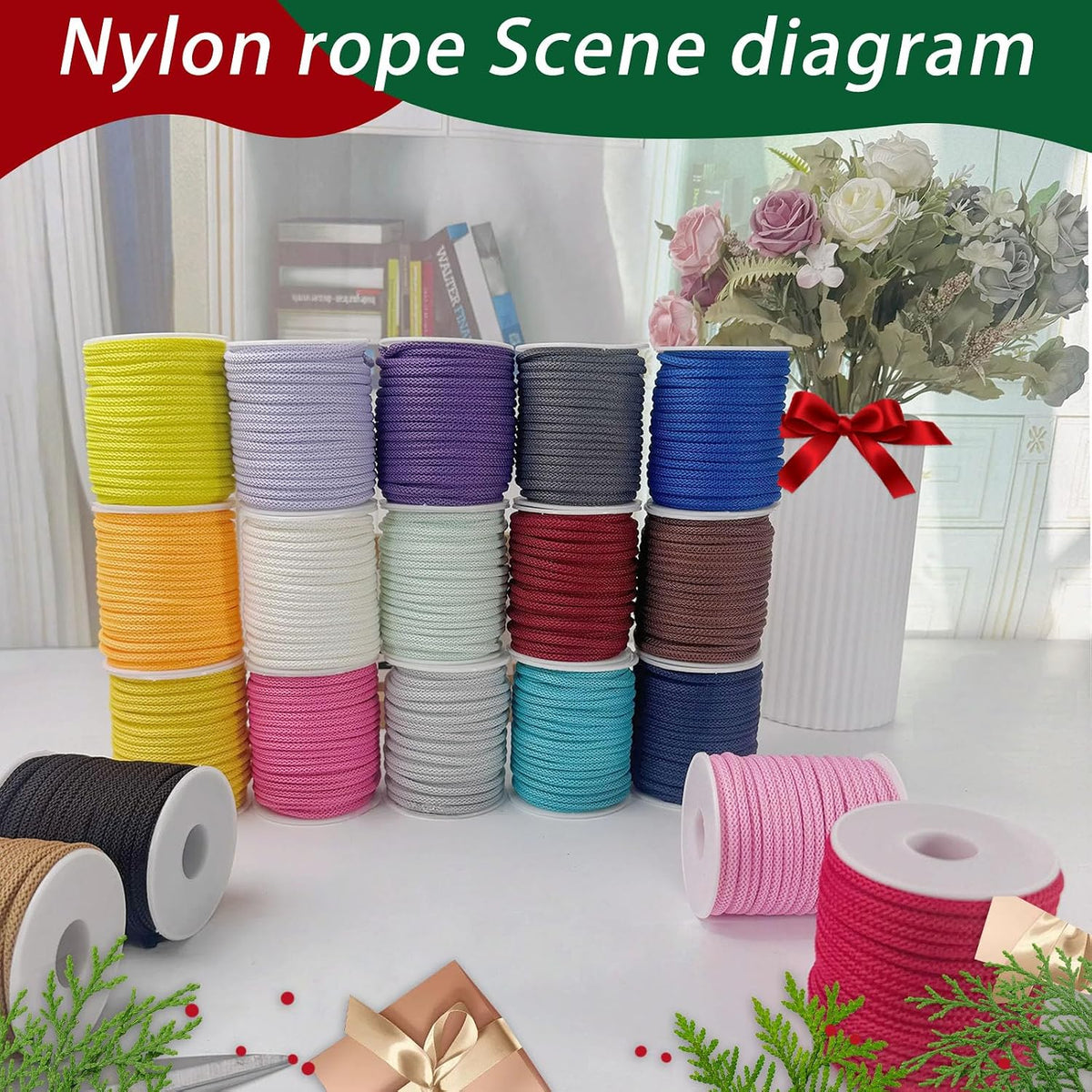1/8 inch Nylon Rope Utility Poly Cord for Clothes Line 20 Yards