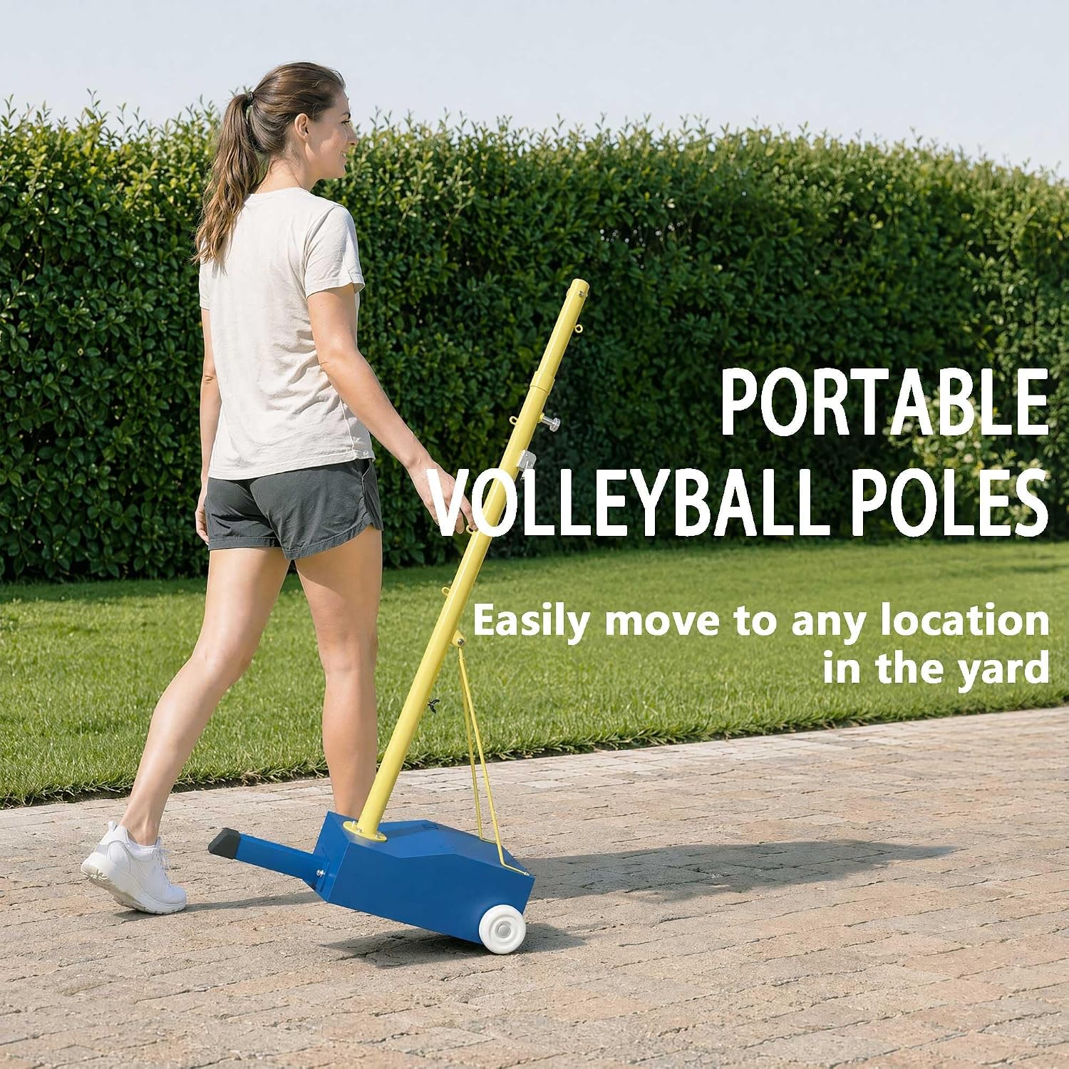 Volleyball Net with Poles,2026-New Heavy Duty Volleyballs Poles for Backyard,w/Metal Stakes & Windproof
