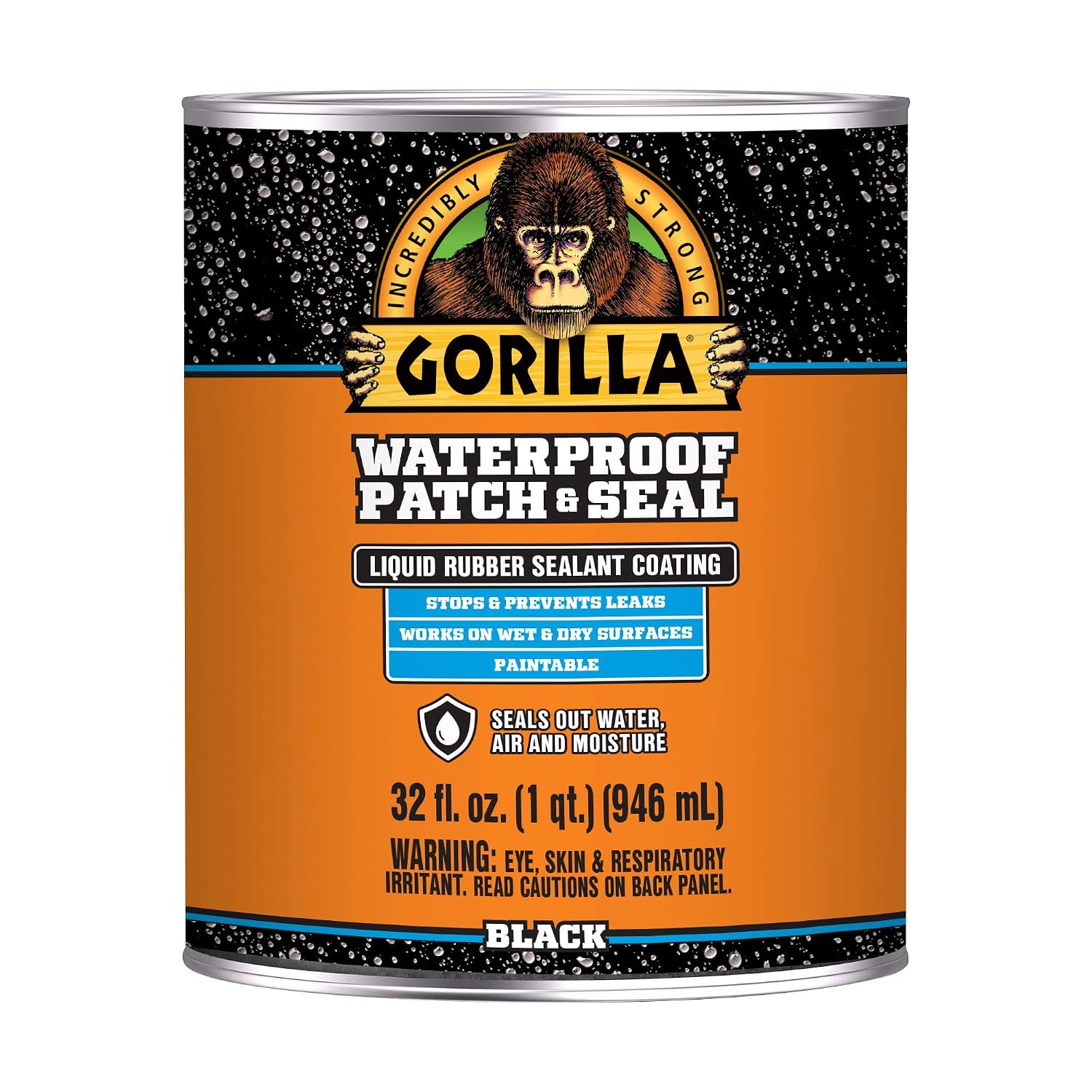 Patch & Seal Liquid Rubber Waterproof Sealant, Black, 32 oz
