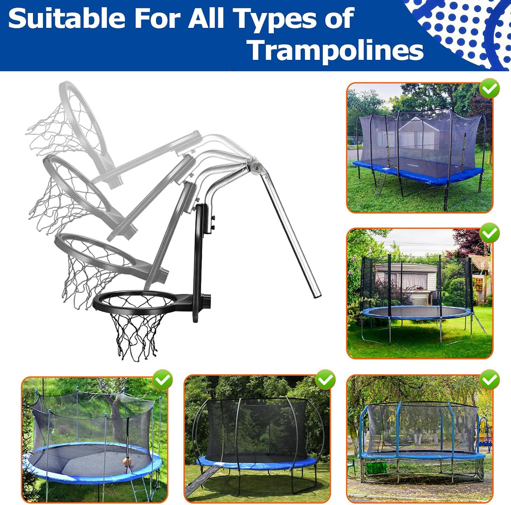 Trampoline Basketball Hoop, with Pump and Mini Balls, Trampoline Accessory | Easy to Assemble Sturdy for Dunk Fit