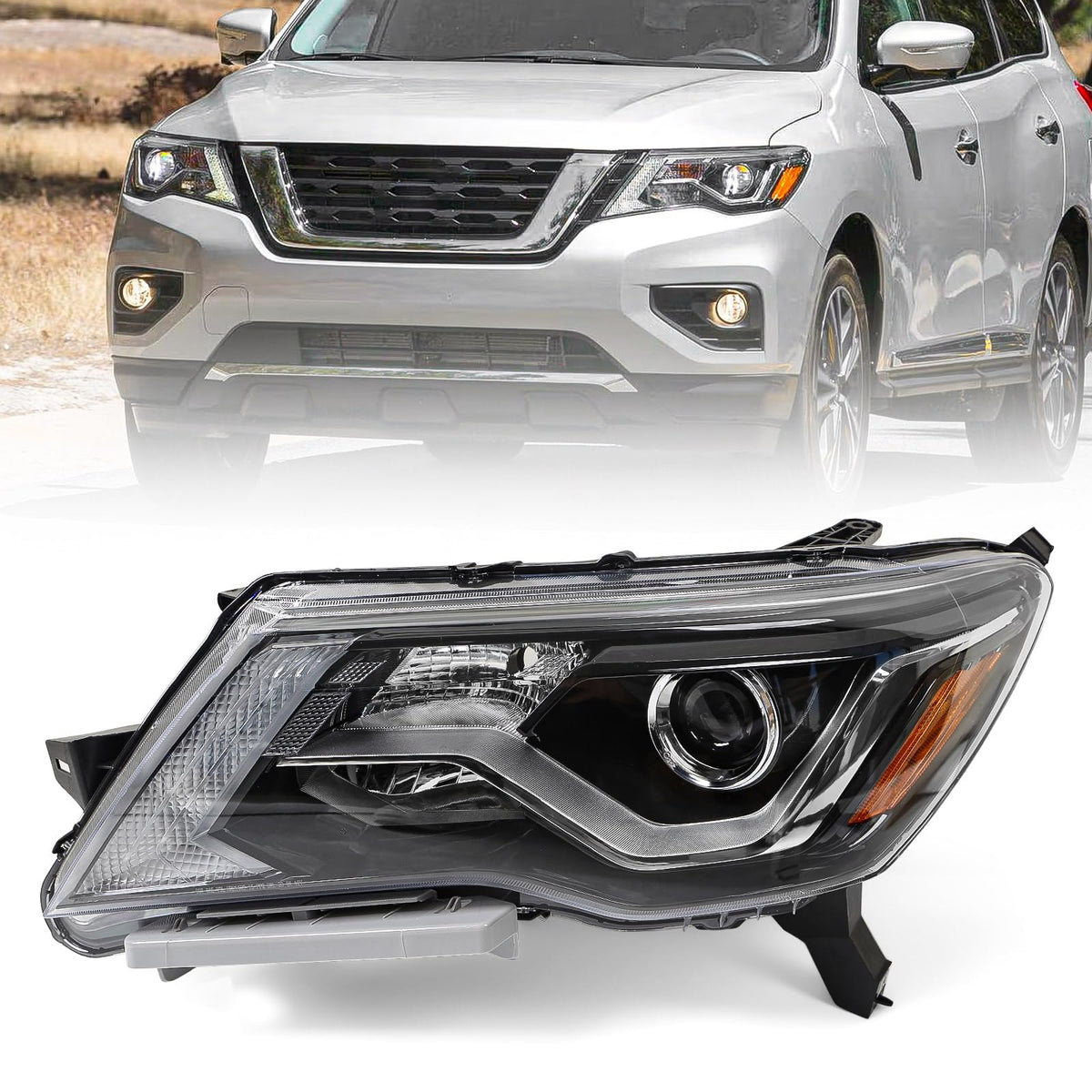 Left Halogen Headlight Assembly for Nissan Pathfinder 2017-2020 LH