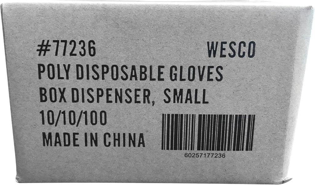 Embossed Poly Disposable Gloves, Powder-Free - 10 dispensers of 100 gloves each (1000 pcs total)