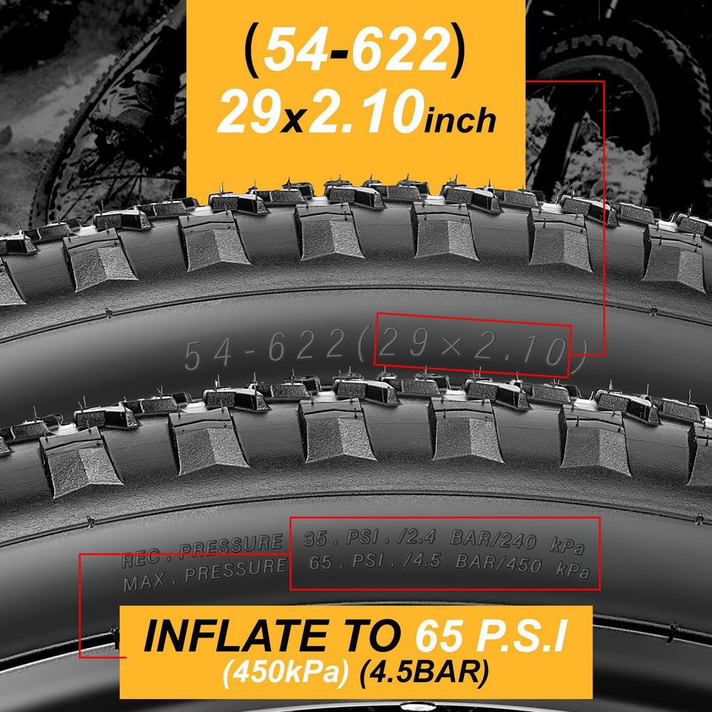 29x2.1 Inch Folding MTB Bike Tire Set, 2 Pack