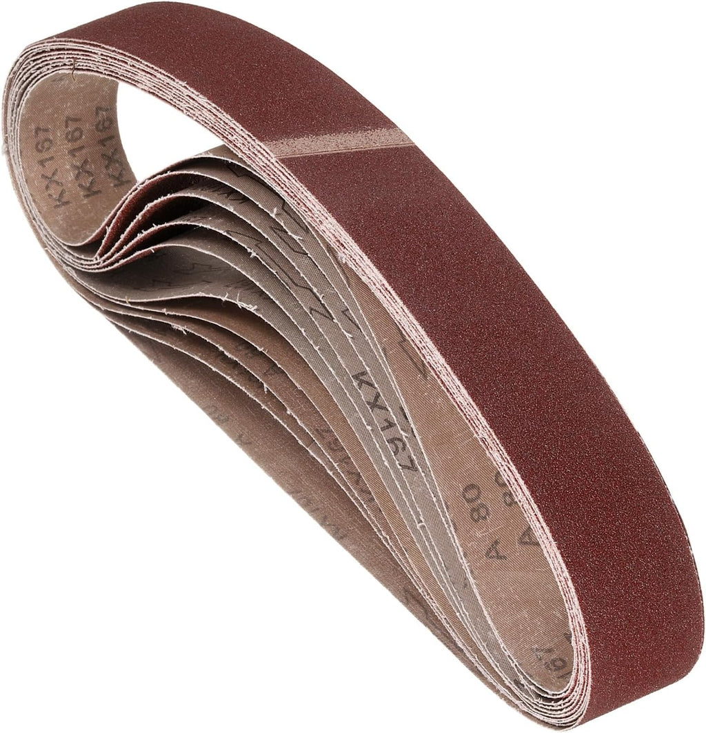 10 Pcs Sanding Belts 2 x 42 Inch 80 Grit Aluminum Oxide