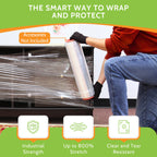 PSBM Cast Hand Stretch Wrap Plastic Shrink Film 12" x 1500' 80 GA 4 Rolls