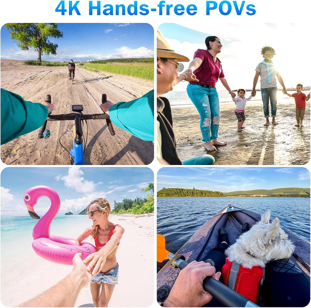 i3 4K Thumb Action Camera, Tiny Size, Mount Anywhere, Small Body Camera | with 64G Card, Spring Clip, Portable