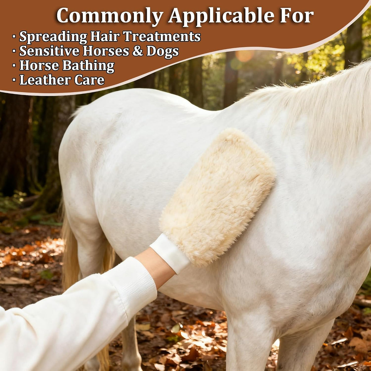Horse Grooming Brushes & Mitts, Soft Fleece Grooming Glove & Wash Mitt