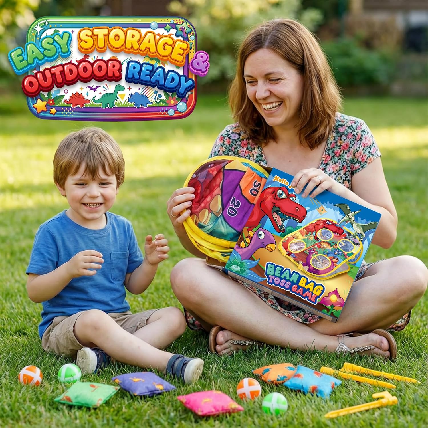 Bean Bag Toss Game for Kids - Cornhole Board Outdoor Toys for Toddlers -Party Activities Carnival Outside Yard