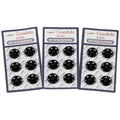 Sew on Snap Buttons, Metal Fasteners, 14mm, Black, 18 Sets