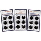 Sew on Snap Buttons, Metal Fasteners, 14mm, Black, 18 Sets