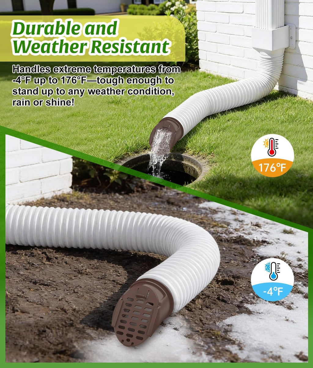 Rain Gutter Downspout Extension Hose Guard, Drain Downspout Extender Outlet Filter and Leaf Guard, for Standard 4''