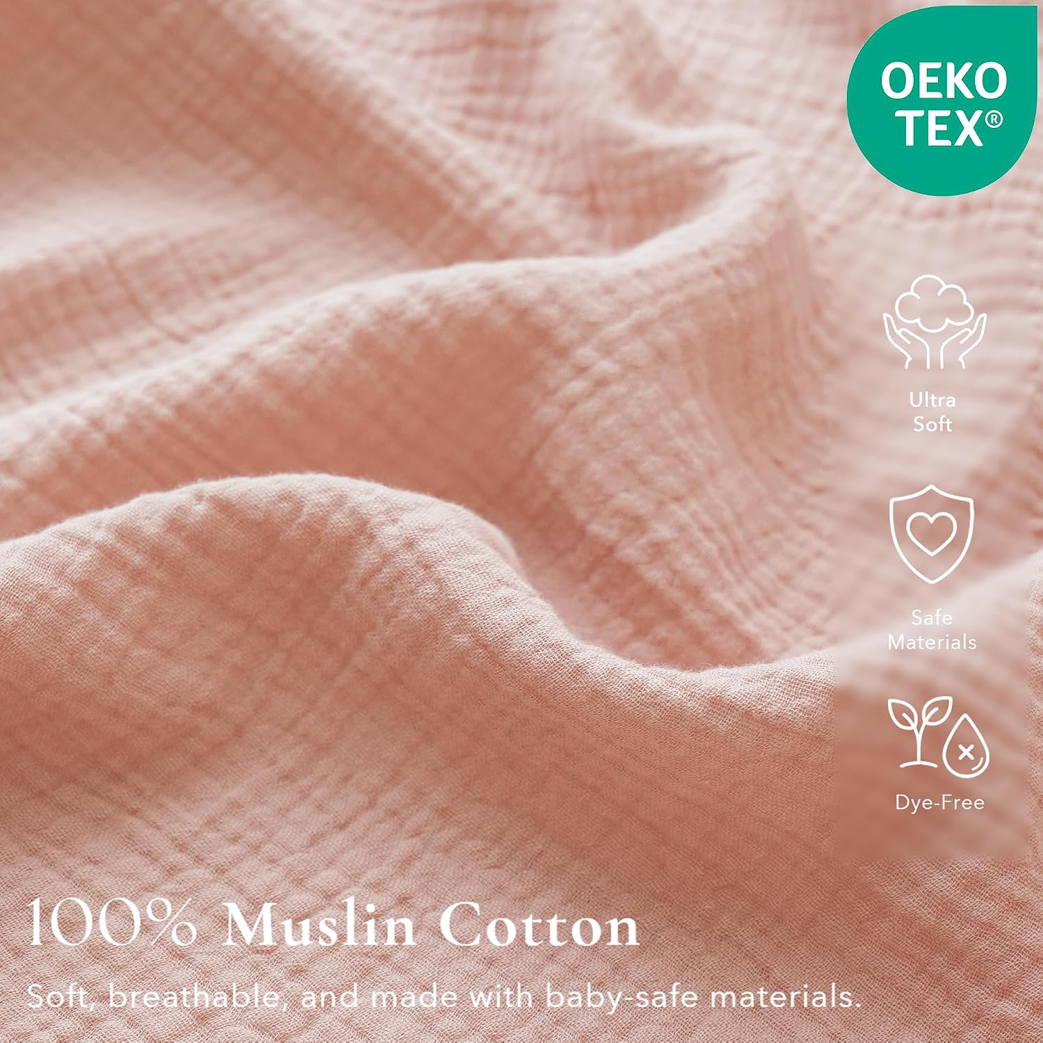 Muslin Crib Sheets for Girl Boy, 2 PCS Soft and Breathable Cotton Baby Sheets for Standard Crib Mattress, 52"x 28"