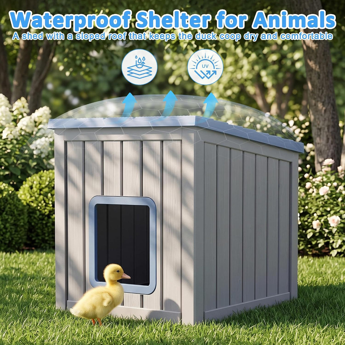 Duck House for Outside Waterproof Resin, Blue