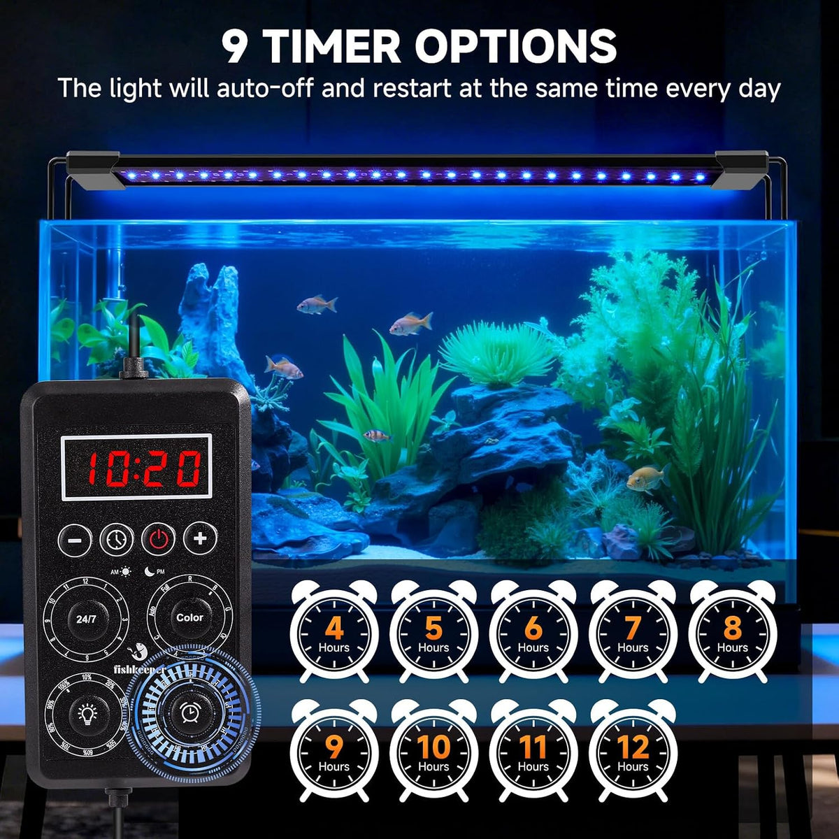 Smart LED Aquarium Light with One-Key Real-Time Sync Function