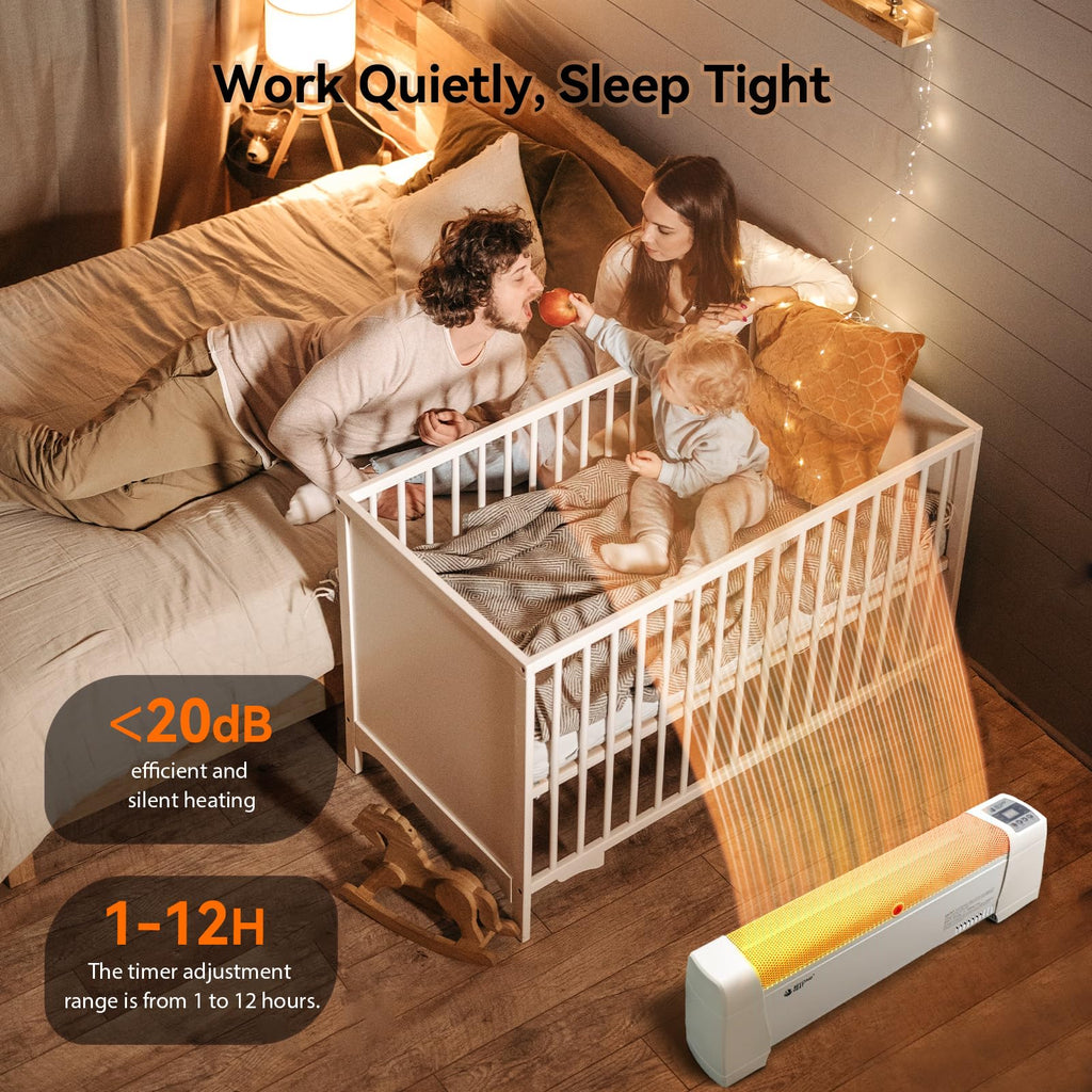 Electric Baseboard Space Heater 1500W with Digital Thermostat