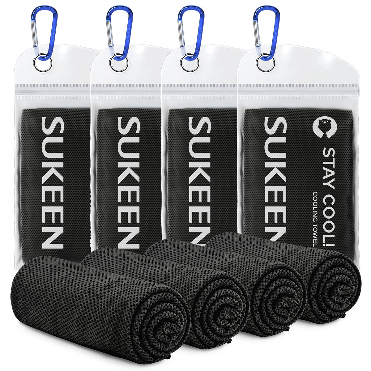 4 Pack Cooling Towels (40"x12") for Neck and Face Instant Cooling