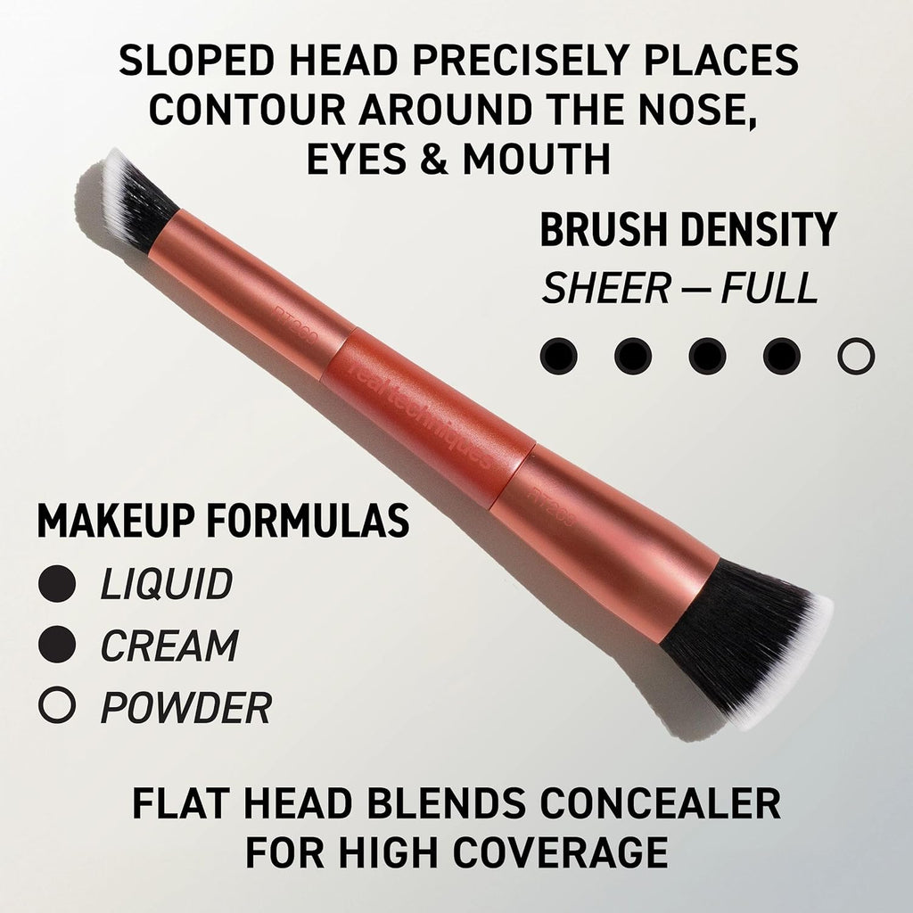 Big Blends Energy Brush + Dual-Sided Puff Kit, 6 Piece Face Makeup Brush & Puff Set for Foundation, Concealer, Powder