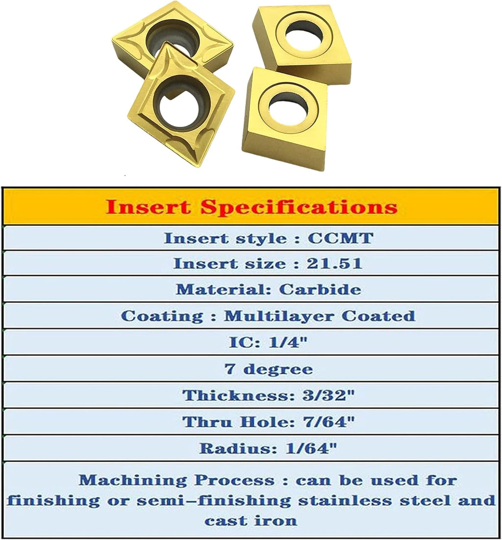 BestParts 10PCS CCMT21.51 CCMT060204 CNC Coated Carbide Turning Inserts