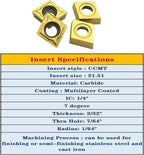 BestParts 10PCS CCMT21.51 CCMT060204 CNC Coated Carbide Turning Inserts