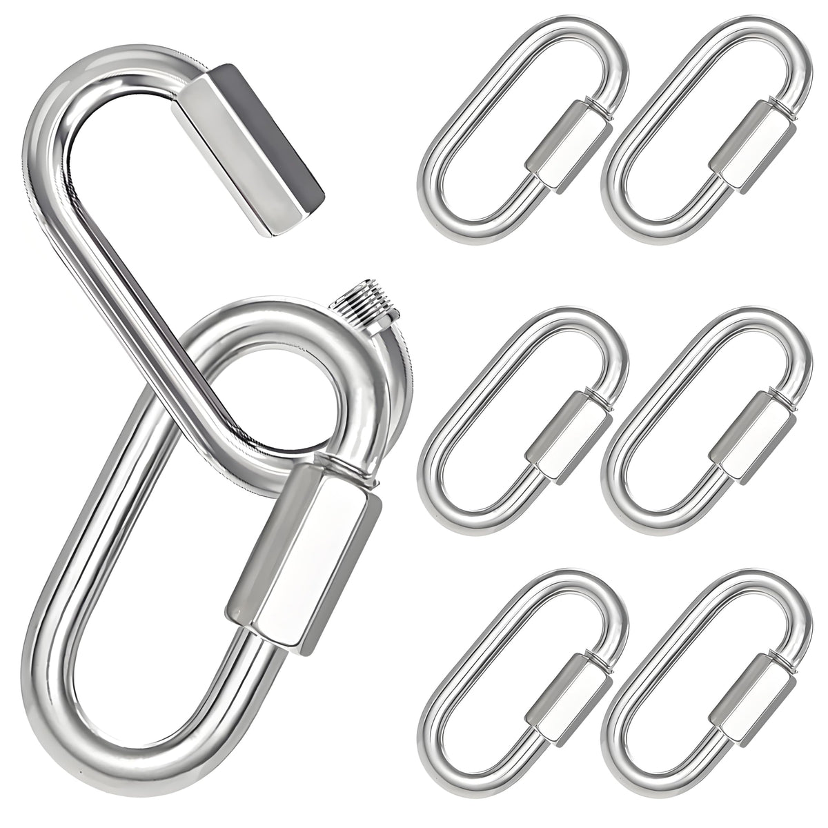 2.36IN Quick Link, Heavy Duty Chain Link (Silver,8PCS)