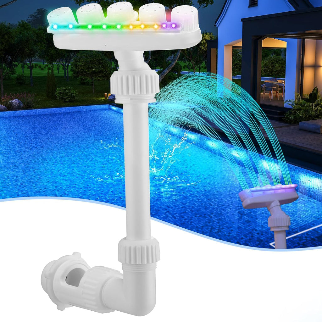 2026 Solar Pool Fountain for Above and Inground LED 360° Adjustable Fountain for Swimming Pool Sprayer Waterfall
