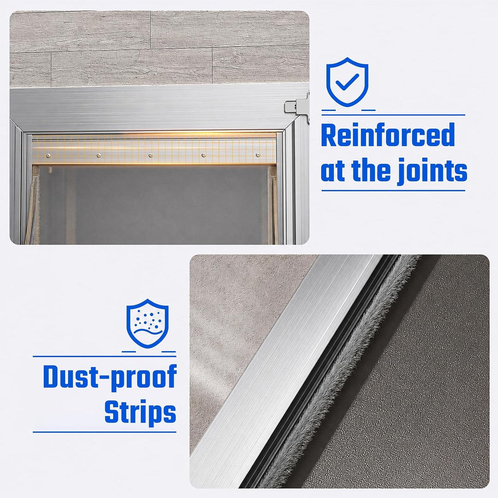 Dog Door for Wall, Medium Doggy Door, Heavy Duty Cat Pet Door, All Aluminum Frame, 2 Magnetic Flaps, Energy