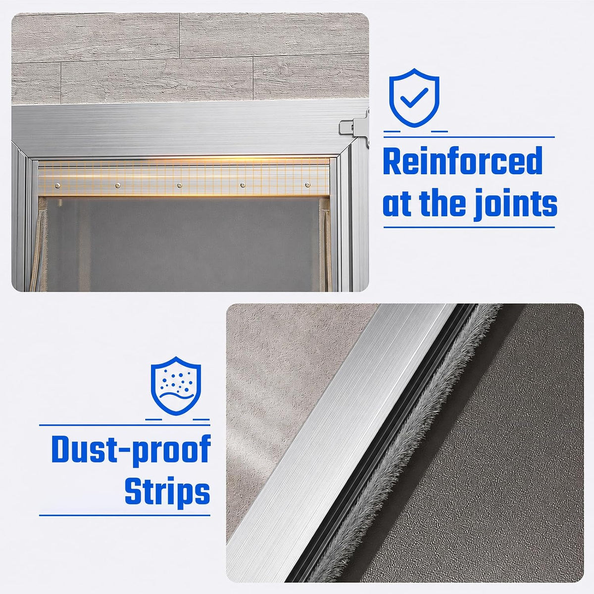 Dog Door for Wall, Medium Doggy Door, Heavy Duty Cat Pet Door, All Aluminum Frame, 2 Magnetic Flaps, Energy