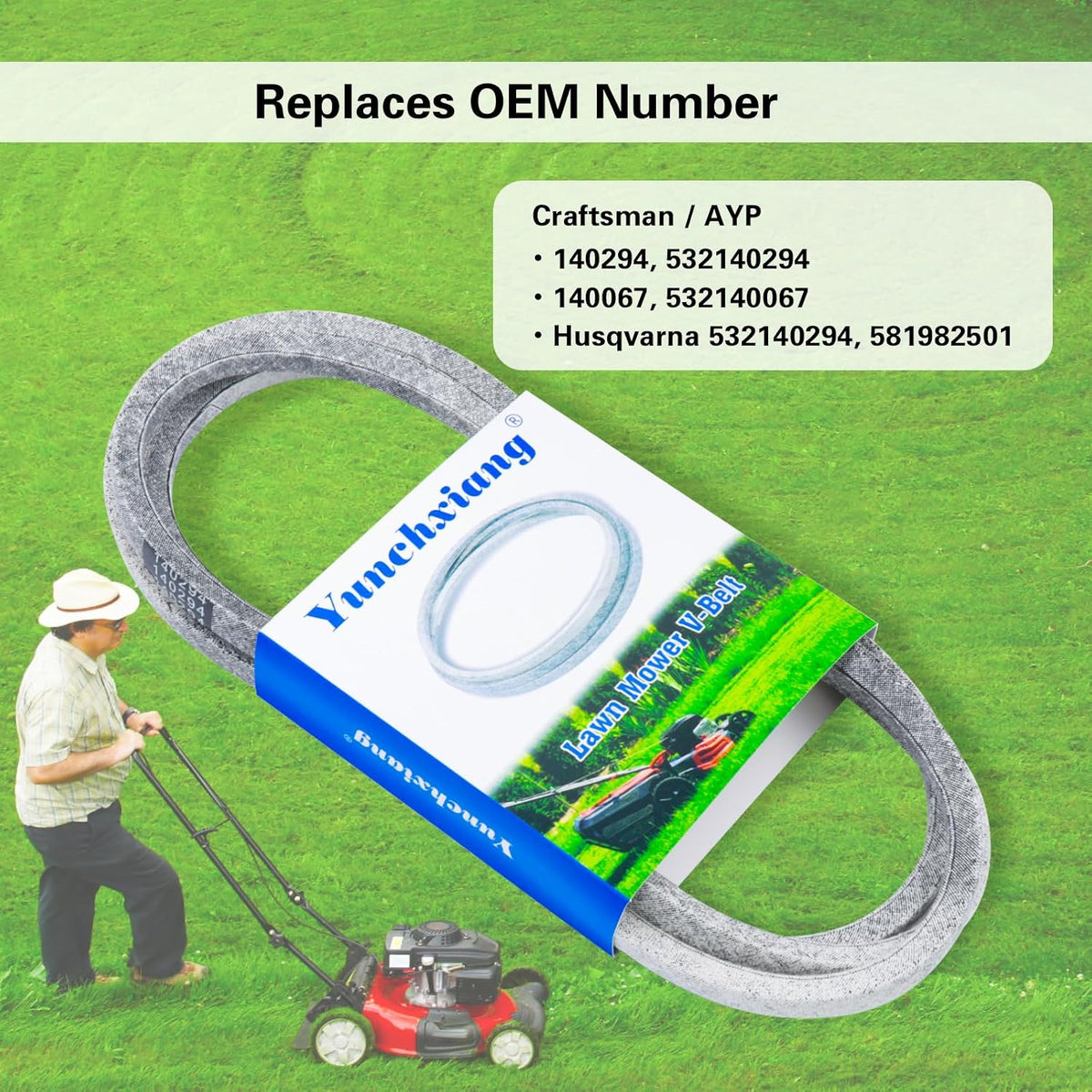140294 Drive Belt for 42" 44" Deck Craftsman Pats - 1/2" x 82"
