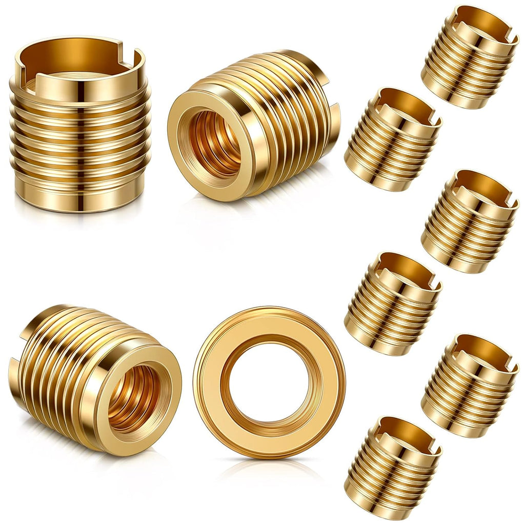 10 Pcs LEIFIDE 20 Pcs Brass Threaded Inserts 3/8-16 Wood Tap Handle 0.625''