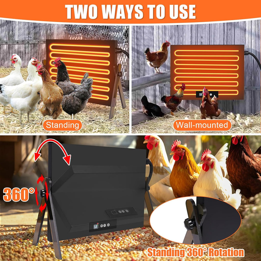 Large Chicken Coop Heater for Winter, Metal Panel
