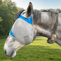 Horse Fly Mask Without Ears, Breathable Mesh UV Protection, Soft Fleece Trim, Adjustable Secure Fit, No Eye Rubbing