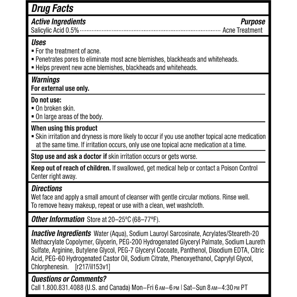 CLEAR Pore Normalizing Acne Facial Cleanser | Salicylic Acid Face Wash for Clogged & Enlarged Pores, Redness &